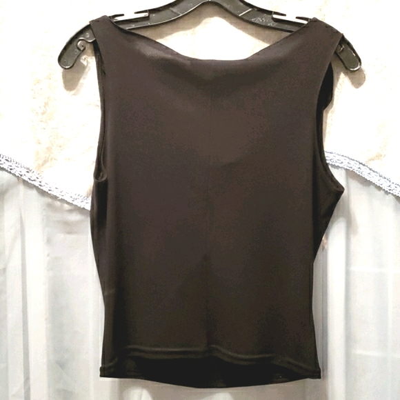 ORNA FARHO PARIS BLACK CROP DRAPE TANK TOP SZ M - Picture 6 of 8